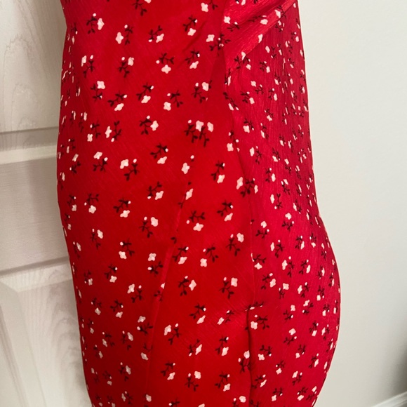 Princess Polly Red Floral Slip Dress Size 4 - Picture 7 of 10